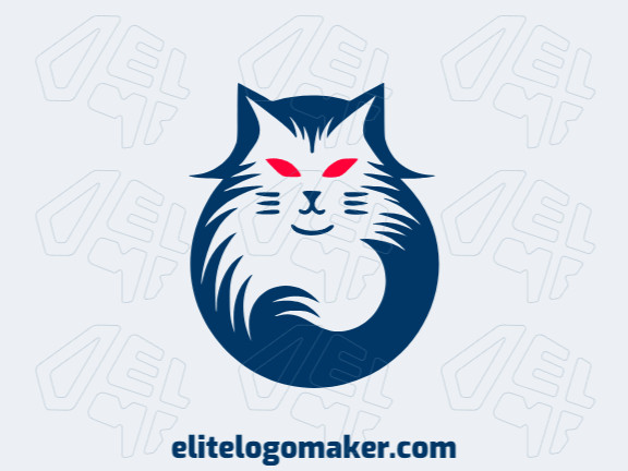 Logotipo ideal para diferentes negócios com a forma de um gato com estilo tribal.