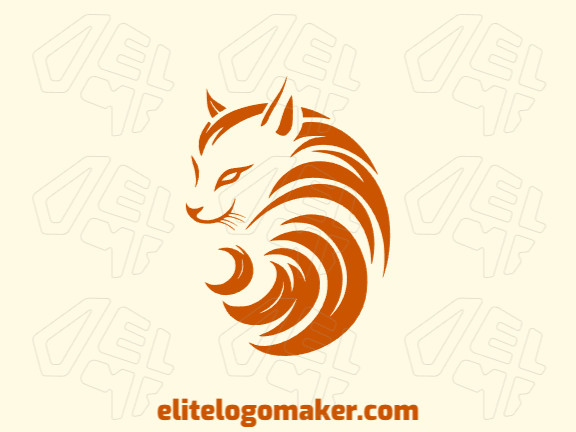 This logo showcases a sleek cat silhouette in vibrant orange. Its style is clean and straightforward, capturing the essence of feline grace.