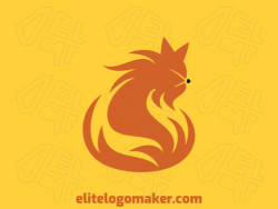 Memorable logo in the shape of a cat with abstract style, and customizable colors.