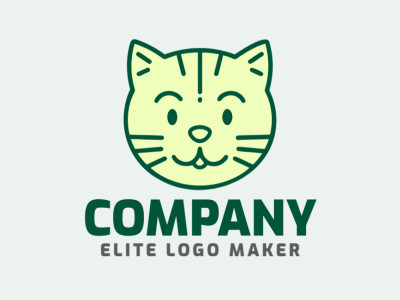 Un logotipo juguetón con la cabeza de un gato lindo, perfecto para una marca divertida y caprichosa.