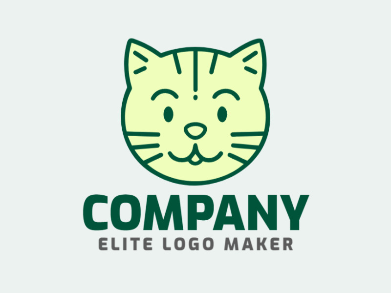 Um logotipo lúdico com a cabeça de um gato fofo, perfeito para uma marca divertida e caprichosa.