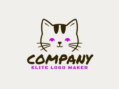 Diseño de logotipo minimalista con una cabeza de gato elegante, que combina simplicidad y sofisticación para una identidad de marca moderna y refinada.