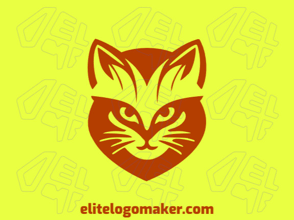 Logotipo ideal para diferentes negócios com a forma de uma cabeça de gato com estilo simples.