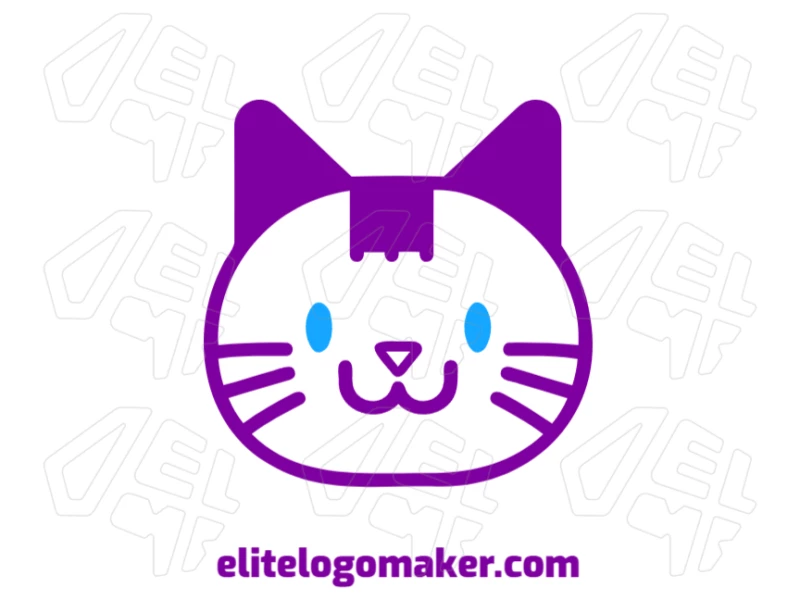 An abstract design of a cat head with a children's design, offering a playful and professional touch for a business logo.