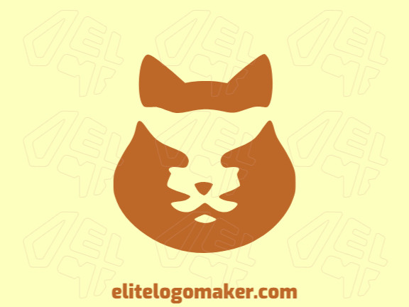 Professional logo in the shape of a cat head with creative design and minimalist style.