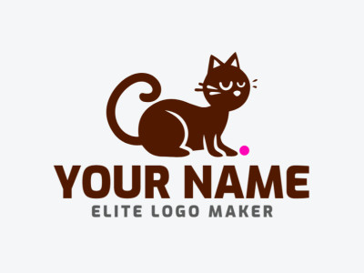 Diseño de logotipo creativo con un gato jugando, que encarna elegancia y simplicidad con un toque moderno.