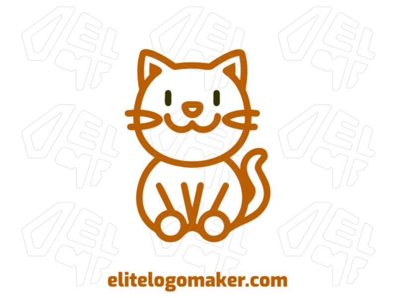 The cat with a creative design and childish style offers an editable logo that can be easily customized to suit different needs.