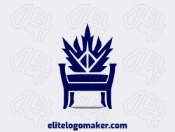 Create your online logo in the shape of a chair with customizable colors and symmetric style.