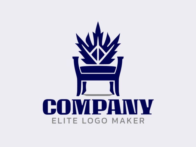 Crie seu logotipo online com a forma de uma cadeira com cores customizáveis e estilo simétrico.