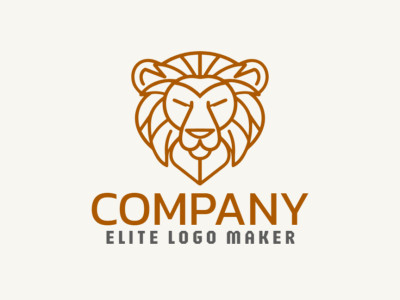 A captivating monoline logo featuring a charming lion, perfect for a brand seeking a sophisticated and timeless identity.