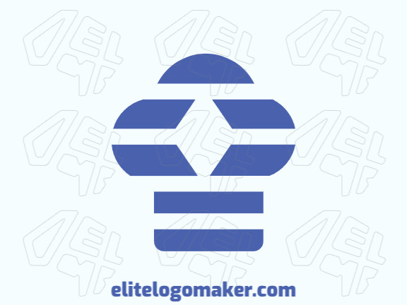 Logo Template in the shape of a chef hat, with abstract design and blue color.