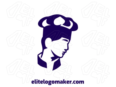 A cheap, simple style chef design with creative elements, ideal for a logo that highlights culinary expertise with a minimalist touch.