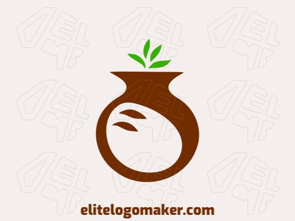 Logotipo com a forma de um jarro de barro com a cor marrom, esse logotipo é ideal para diferentes áreas de negócio.