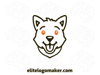 A prominent clip art of a dog's head with a vector file, designed symmetrically for creating a unique and professional logo.