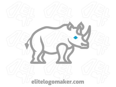 A creative logo featuring a simple clip art of a gray rhinoceros, perfect for a bold and unique brand identity.