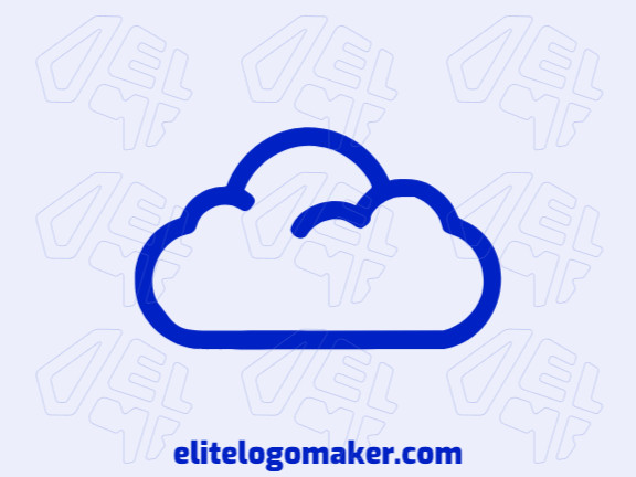 Logotipo com a forma de uma nuvem com a cor azul escuro, esse logotipo é ideal para diferentes áreas de negócio.