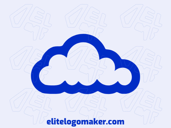 Logotipo customizável com a forma de uma nuvem com design criativo e estilo minimalista.