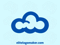 Simple logo composed of abstract shapes forming a cloud with the color dark blue.