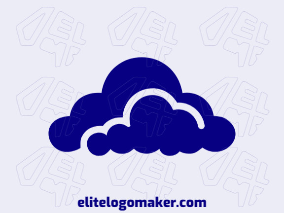 Um logotipo minimalista com uma nuvem serena em azul escuro, evocando tranquilidade e simplicidade.