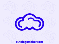 Creative logo in the shape of a cloud with a refined design and monoline style.