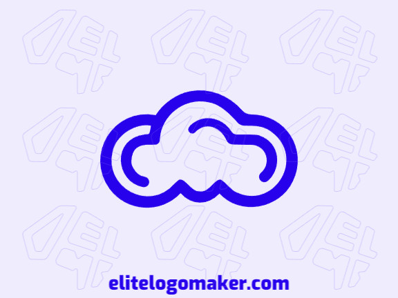 Logotipo criativo com a forma de uma nuvem com design refinado e estilo monoline.