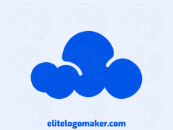 Create a vectorized logo showcasing a contemporary design of a cloud and minimalist style, with a touch of sophistication and blue color.