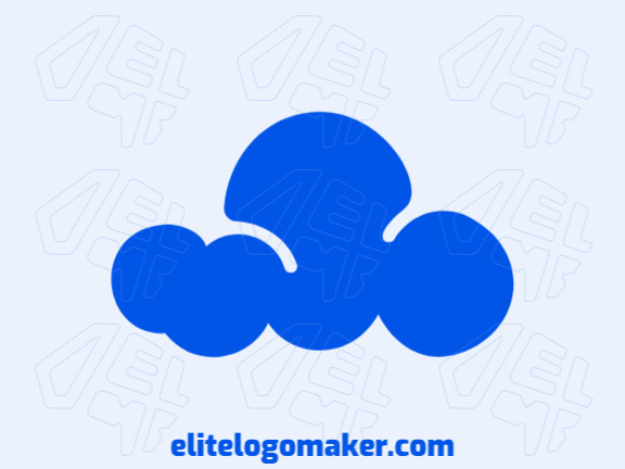 Crie um logotipo vetorizado apresentando um design contemporâneo de uma nuvem e estilo minimalista, com um toque de sofisticação e cor azul.