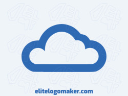 Customizable logo in the shape of a cloud with a minimalist style, the color used was blue.