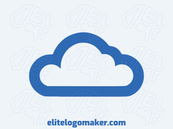 Logotipo customizável com a forma de uma nuvem com estilo minimalista, a cor utilizada foi azul.