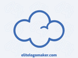 Create your online logo in the shape of a cloud with customizable colors and a minimalist style.