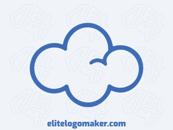 Crie seu logotipo online com a forma de uma nuvem com cores customizáveis e estilo minimalista.