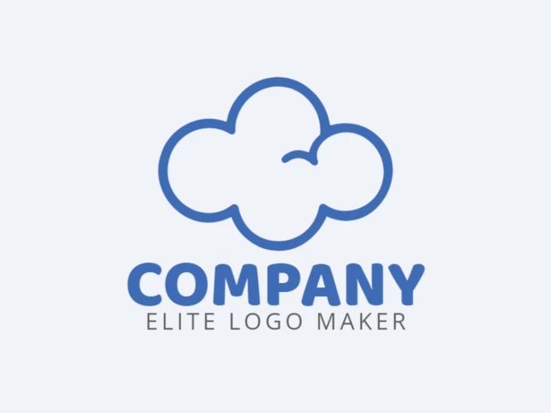 Create your online logo in the shape of a cloud with customizable colors and a minimalist style.