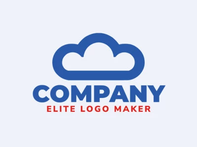 Customizable logo in the shape of a cloud with a minimalist style, the color used was dark blue.