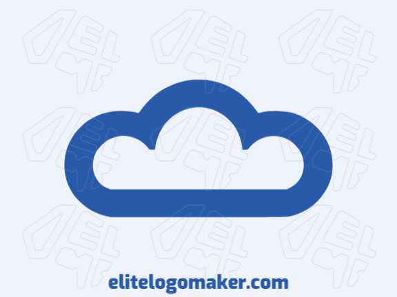 Logotipo customizável com a forma de uma nuvem com estilo minimalista, a cor utilizada foi azul escuro.