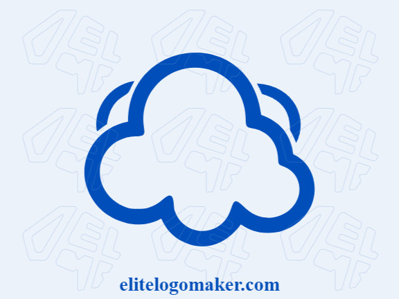 Create a logo for your company in the shape of a cloud with minimalist style and dark blue color.