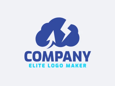 Modern logo in the shape of a cloud combined with arrows, with professional design and abstract style.