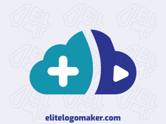 Professional logo in the shape of a cloud combined with a letter "B", with creative design and abstract style.