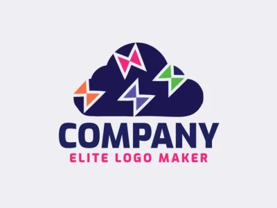 Modern logo in the shape of a cloud combined with butterflies, with professional design and creative style.