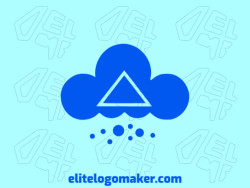 Modern logo in the shape of a cloud combined with a triangle with professional design and minimalist style.