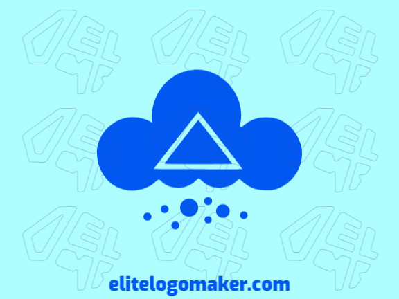 Logotipo moderno com a forma de uma nuvem combinado com um triângulo com design profissional e estilo minimalista.