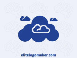 Pictorial logo proposal with Innovative approaches forming clouds, with a high-quality design and dark blue color.