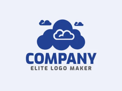 Propuesta de logotipo pictórico con enfoques innovadores que forman nubes con diseño de alta calidad y color azul oscuro.