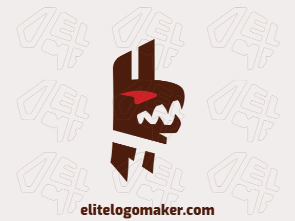 Create your own logo in the shape of a cockroach, with abstract style with brown and red colors.