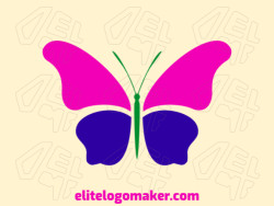 Creative logo in the shape of a colorful butterfly with a refined design and minimalist style.