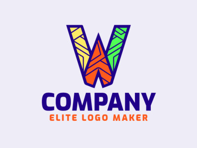 Um logotipo em estilo mosaico apresentando a letra 'W' colorida, representando diversidade e união.