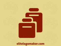 Template logo in the shape of a cookie jar with a minimalist design and brown color.