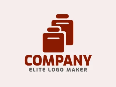 Template logo in the shape of a cookie jar with a minimalist design and brown color.