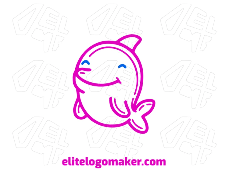 A cool, creative illustration of a pink dolphin, perfect for creating a unique mascot logo with the creative logo generator.