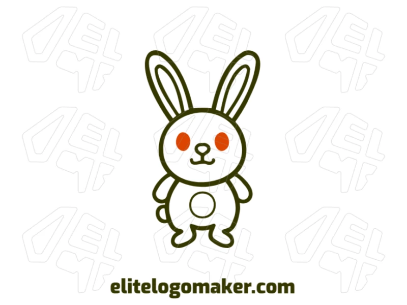 Un logotipo bueno y simétrico con una imagen cool de un conejo en estilo simple, ofreciendo un modelo creativo de logotipo para cualquier marca.