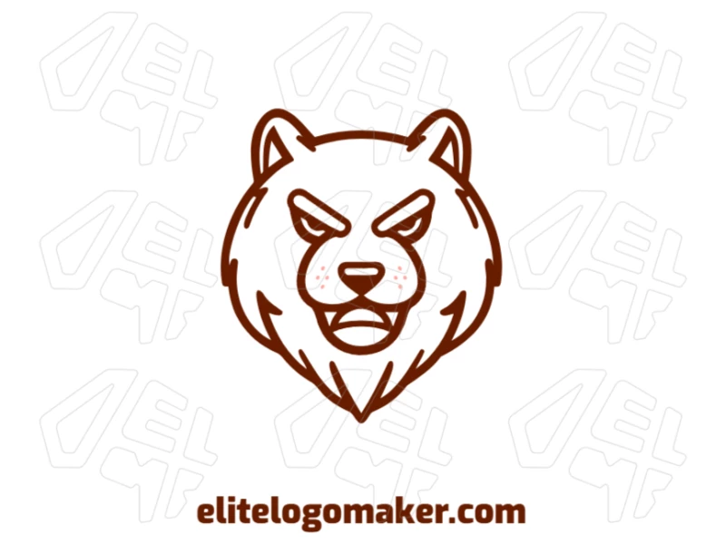 A cool vector art of a brown bear, offering a simple style for a unique and creative logo concept.